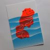 zeefdruk postkaart nijlpaarden 02